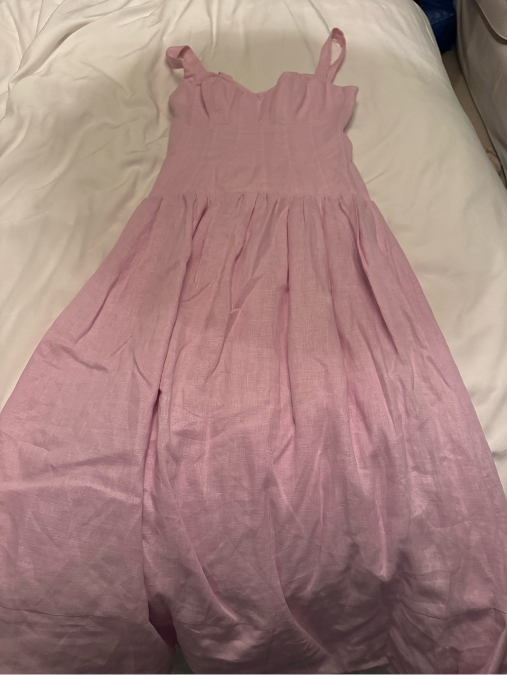 NICHOLAS Light Pink Sundress with Sweetheart Neckline